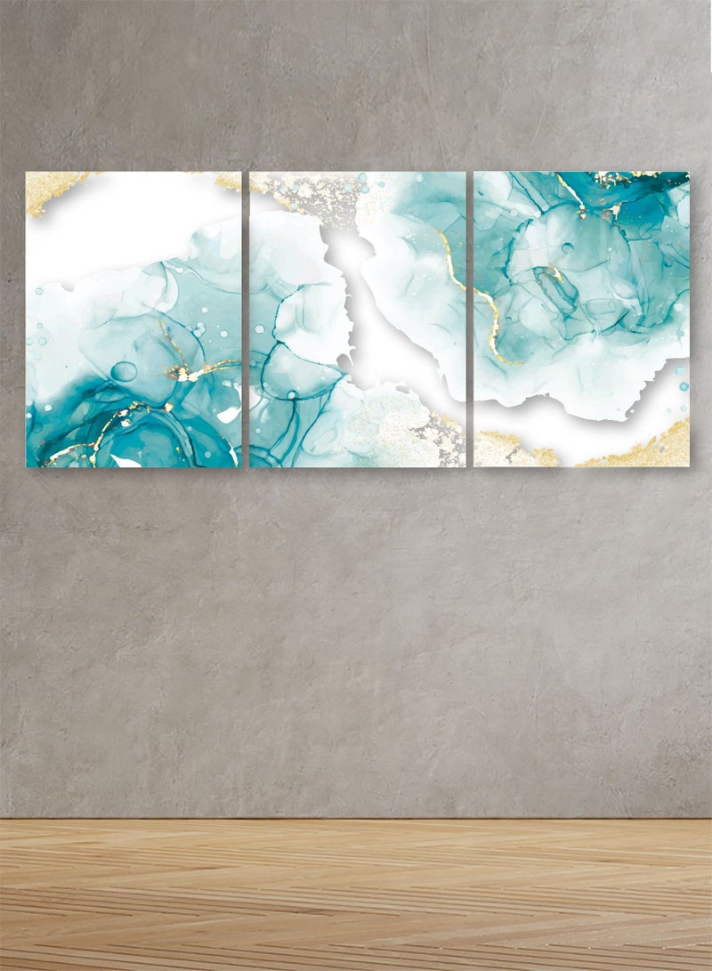ماركتنا لوحة جدارية فنية لتزين الحائط بتصميم تجريدي ، ثلاث قطع ،مقاس120X60سم - Image 1