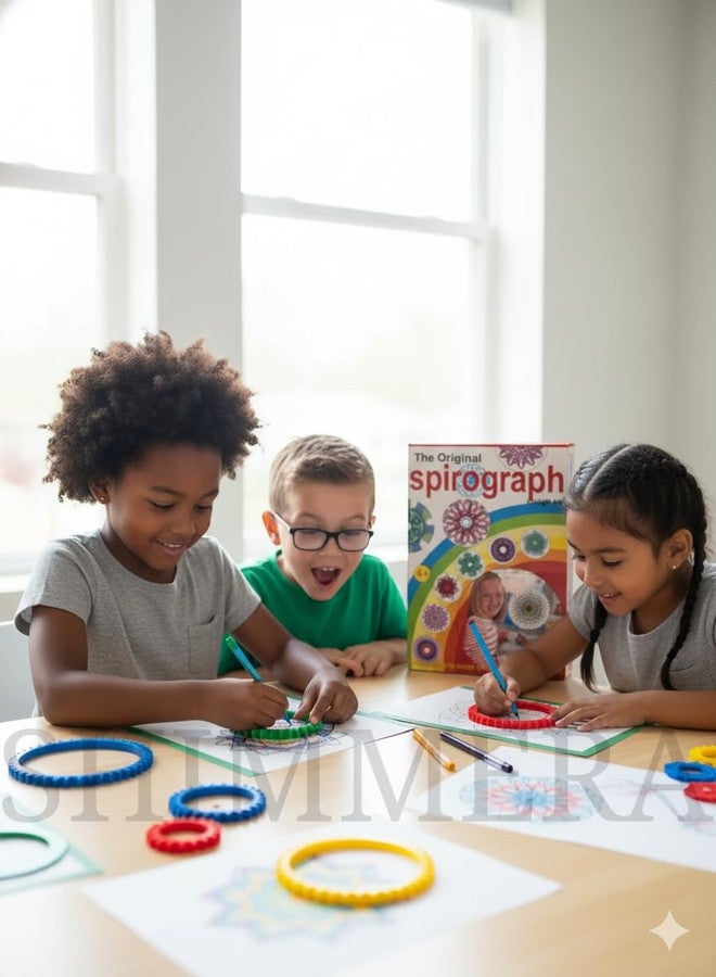Shimmera Original Spirograph Design Set for Kids & Adults | Classic Art Drawing Tool Kit - Image 4