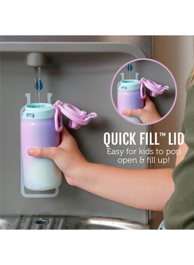 Ello Kids Pop & Fill 12oz Toddler Water Bottle with Quick Fill Lid, Double-Wall Vacuum Insulated Stainless Steel, Leak Proof, BPA Free, Sip & Chug, For School, Lunchboxes, To the Rescue - Image 3