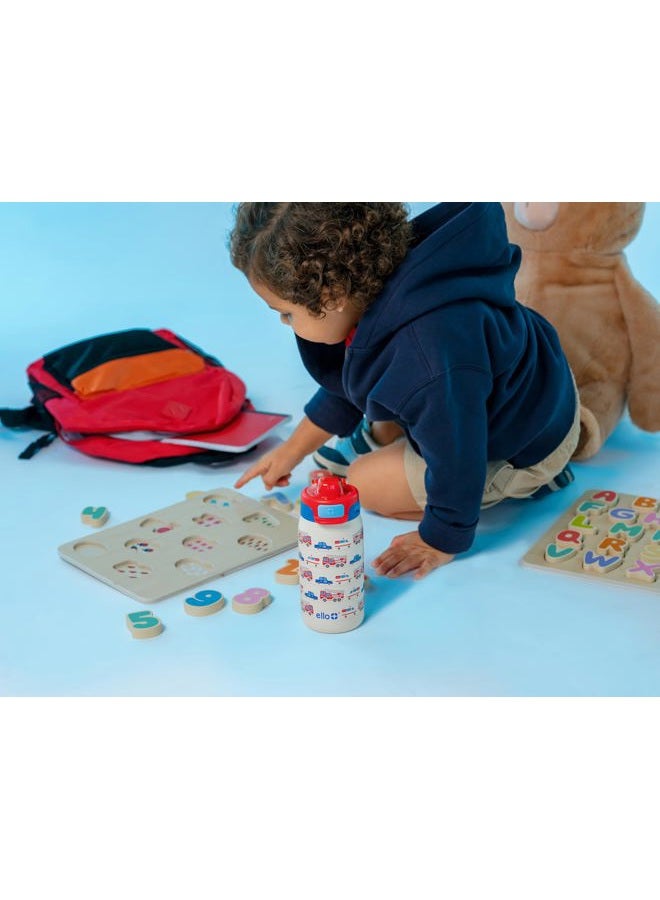 Ello Kids Pop & Fill 12oz Toddler Water Bottle with Quick Fill Lid, Double-Wall Vacuum Insulated Stainless Steel, Leak Proof, BPA Free, Sip & Chug, For School, Lunchboxes, To the Rescue - Image 2