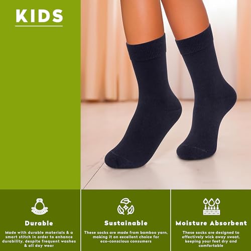Supersox Bamboo Regular School Uniform Socks for Kids, Made of Sustainable, Breathable, Moisture Absorbent & Eco Friendly Material with a Extra Durable Welt, Ideal For All Day Wear (Pack Of 3) - Image 4