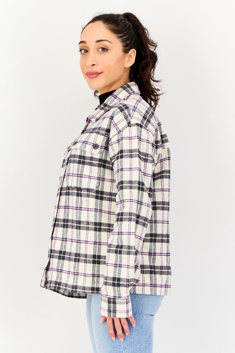 VANS Women Regular Fit Plaid Long Sleeve Casual Shirt, Multicolor - Image 4