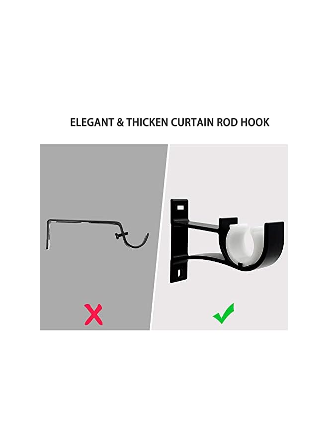 erorex Curtain Rod Bracket, Heavy Duty Curtain Rod Holders for Drapes Wall Heavy Duty, Single Decorative Drapery Rod Hooks Hanger Fit for 1 to 1.2 Inch Drapes Rod, White (Set of 4)  - Image 3