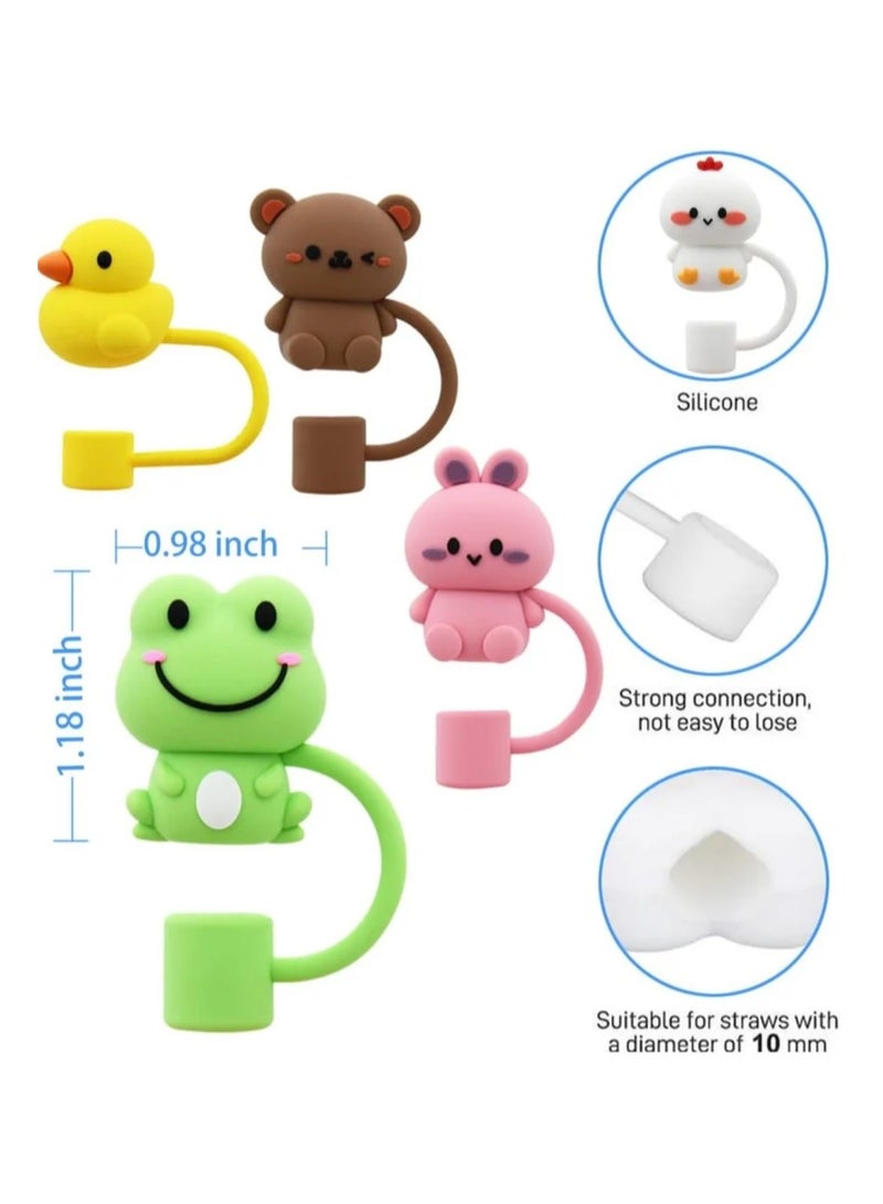 5Pcs Silicone Straw Cover Cap for Stanley Cup Compatible with 30 and 40 Oz Tumbler Handles 10mm 0.4in Dust Proof Reusable Straw Tips Lids  - Image 3