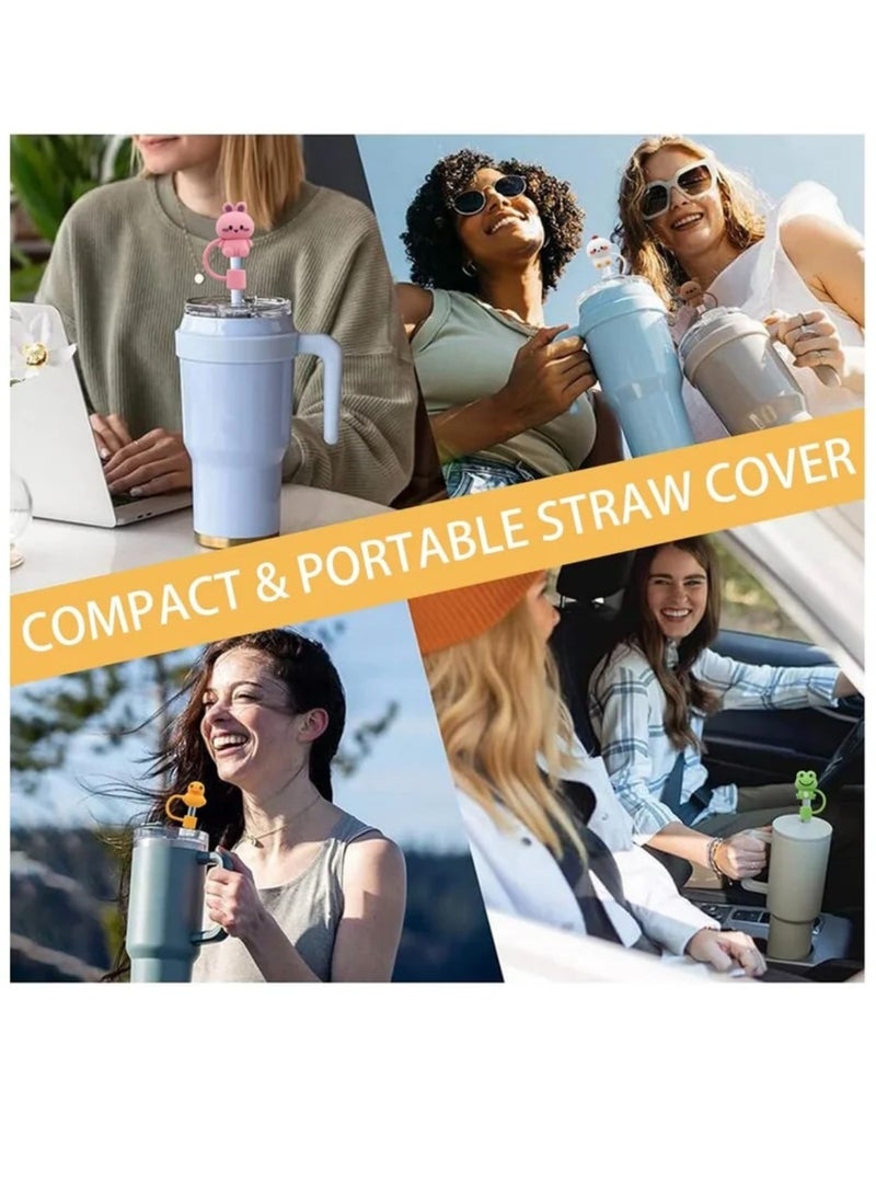 5Pcs Silicone Straw Cover Cap for Stanley Cup Compatible with 30 and 40 Oz Tumbler Handles 10mm 0.4in Dust Proof Reusable Straw Tips Lids  - Image 4