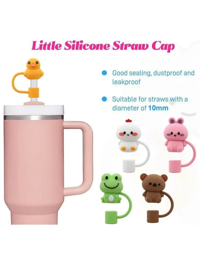 5Pcs Silicone Straw Cover Cap for Stanley Cup Compatible with 30 and 40 Oz Tumbler Handles 10mm 0.4in Dust Proof Reusable Straw Tips Lids  - Image 5