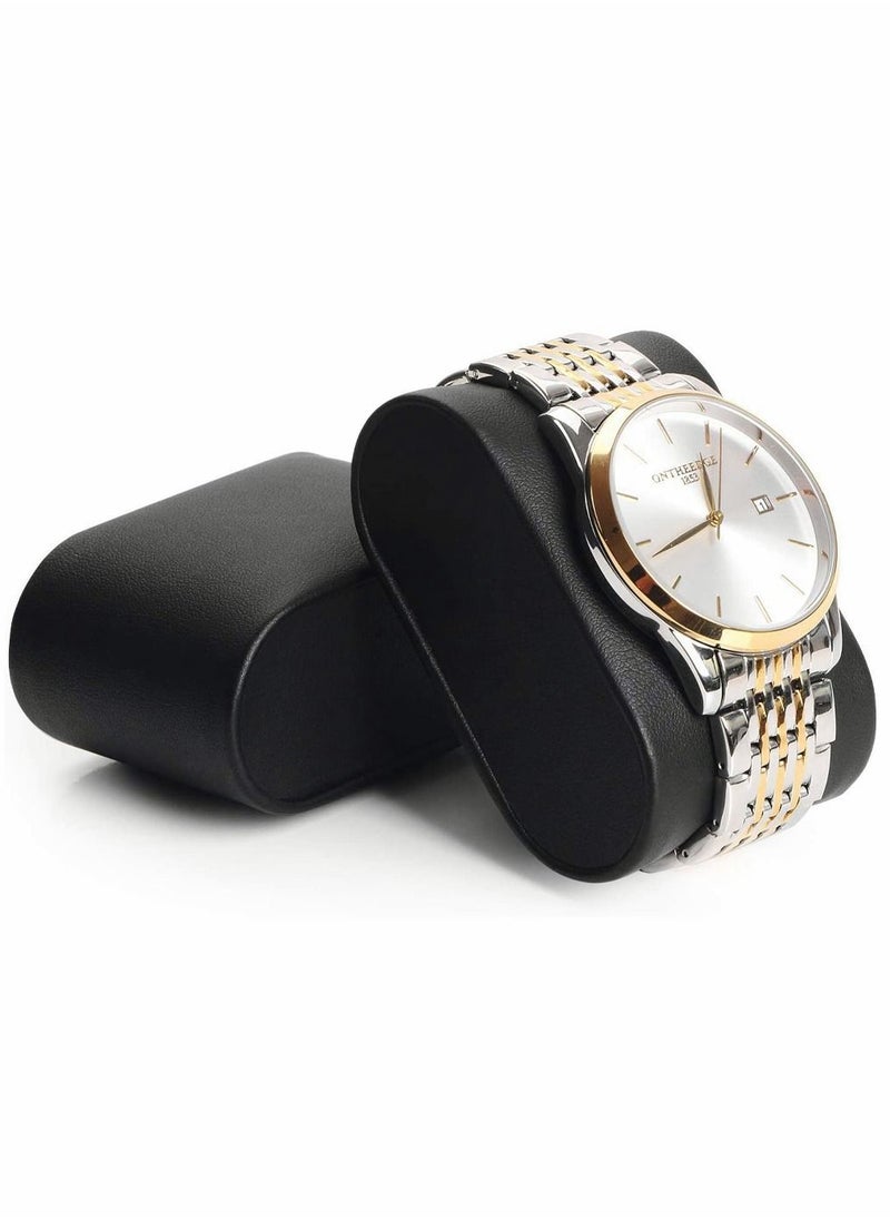HomarKet - 2-Layer Watch Box 12 Slots PU Leather Case Organizer with Jewelry Drawer for Storage and Display - Image 1