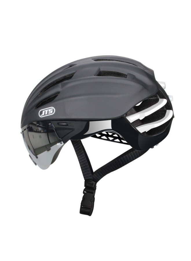 Black And White Goggles Helmet Men's And Women's Mountain Road Bike Helmet One-piece Riding Helmet Riding Equipment Insect-proof Net