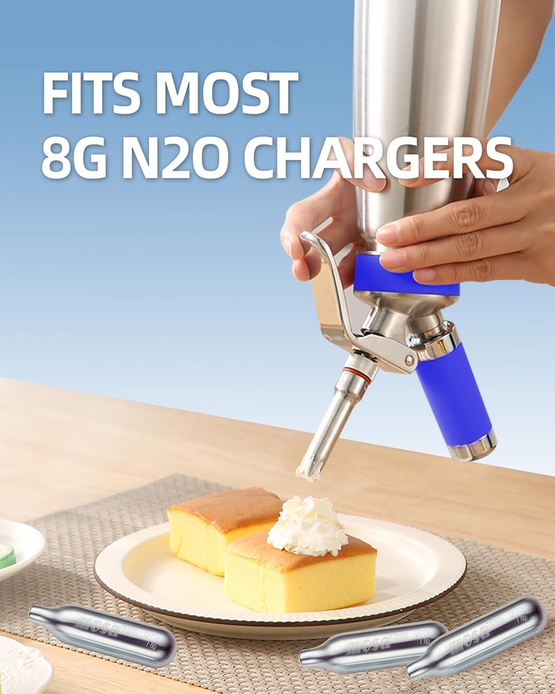 Mosa Professional Stainless Steel Whipped Cream Dispenser, Durable 18/8 Steel, Silver Finish (500ML/ 1 Pint) - Image 4