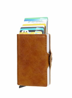 KASTWAVE Wallet for Men Credit Card Holder, Automatic Pop Up Wallet with RFID, Leather Slim Card Case Front Pocket Anti-theft Travel Thin Wallets, Metal Money Organizers for Women Up to Holds 14 cards+ Cash  - Image 1