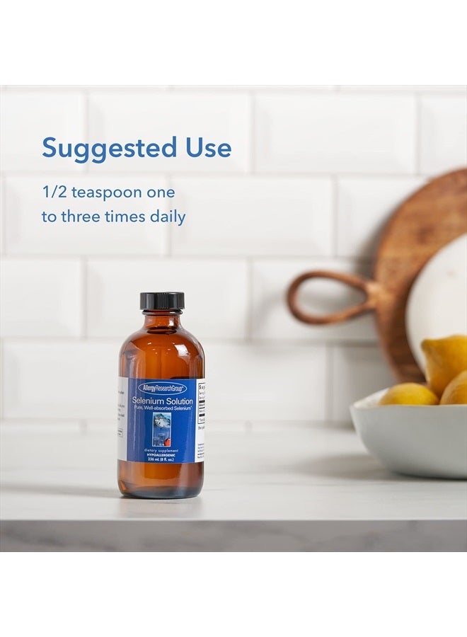 Allergy Research Group محلول السيلينيوم - سيلينيوم سائل سريع الامتصاص، سيلينيت الصوديوم النقي، دعم الغدة الدرقية، مضادات الأكسدة، مكمل 100 ميكروغرام، مضاد للحساسية - 8 أونصة سائلة - Image 5