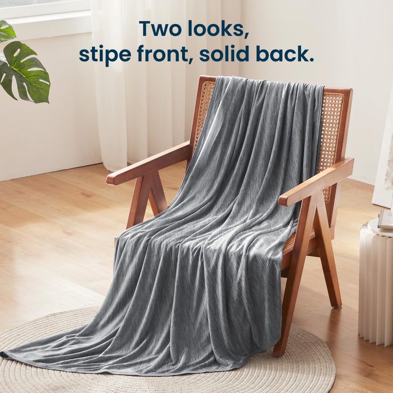 SLEEP ZONE Nanotex Cooling Blanket for Hot Sleepers, Double-Sided Cold Blanket King Size for Bed, Lightweight Summer Blankets for Sleeping (Dark Grey, 90''x108'') - Image 2