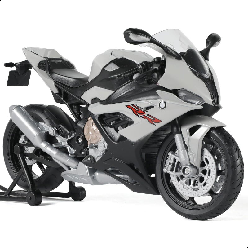 Risopen 112 Motorcycle Model Toy for BMW S1000RR Alloy Diecast Motorcycle Model for Welly No Assembly Required Mini Racing Moto Collection Gift for Adult Grey - Image 2