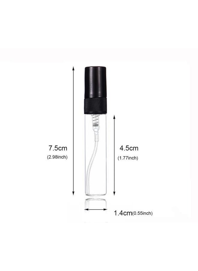 ELFENSTALL 25PCS Clear Glass 5ml 1/6oz Spray Bottle Perfume Fragrance Scent Vials Black Fine mist Atomizer Refillable Sprayer Portable Liquid Container Free 2pcs 3ml Dropper - Image 3