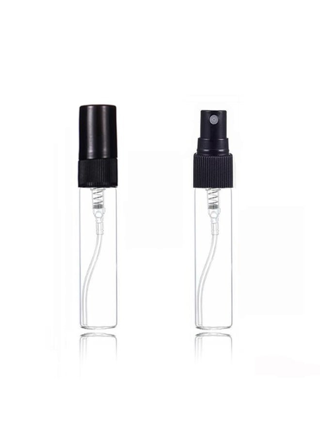 ELFENSTALL 25PCS Clear Glass 5ml 1/6oz Spray Bottle Perfume Fragrance Scent Vials Black Fine mist Atomizer Refillable Sprayer Portable Liquid Container Free 2pcs 3ml Dropper - Image 2