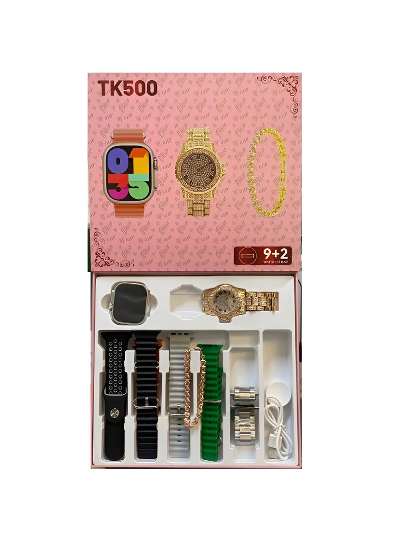 Tk Smart Special Gift Box TK500 – Men’s Smartwatch + Women’s Iron Watch with Bands & Bracelet - Image 3