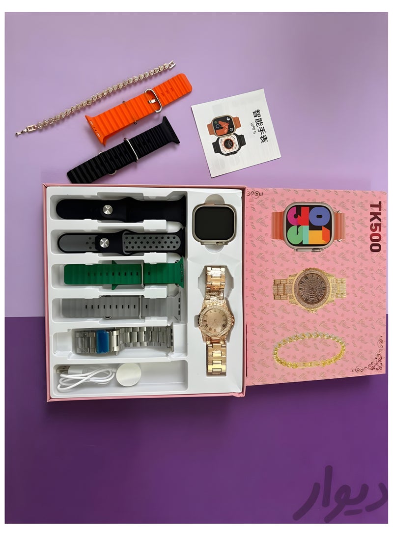 Tk Smart Special Gift Box TK500 – Men’s Smartwatch + Women’s Iron Watch with Bands & Bracelet - Image 2