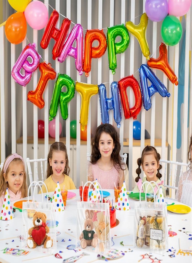 أوكسيري، 15 كيس هدايا شفاف بمقابض، أكياس بلاستيكية قابلة لإعادة الاستخدام لتوزيعات الحفلات، (9 بوصة × 6.3 بوصة × 2.7 بوصة) - Image 5