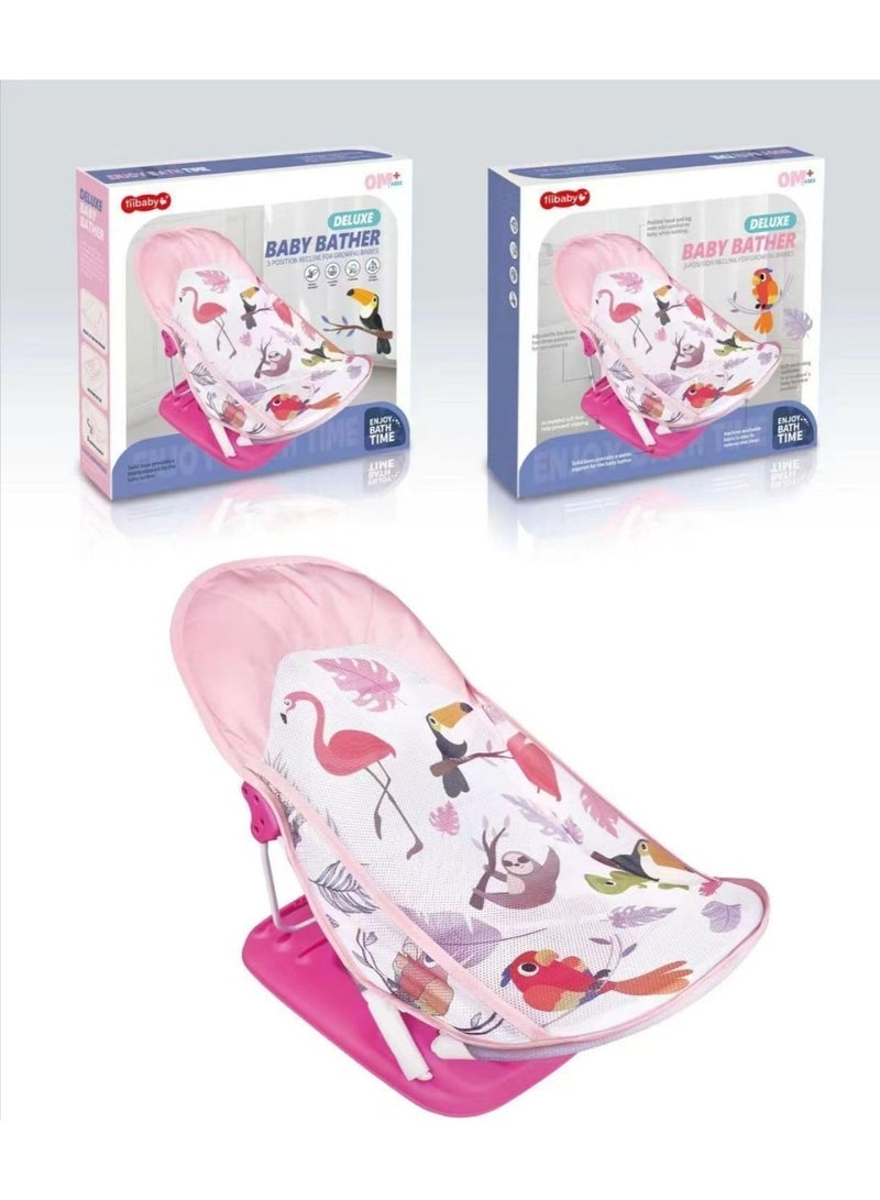 Tiibaby 68169 Deluxe Baby Bather, Pink Tropical Design - Image 2