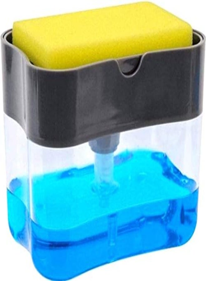 AKDC Soap Dispenser | Pump & Sponge Caddy 2-In-1 Dish With Dishwashing Holder Rack 13 Oz. - Image 4