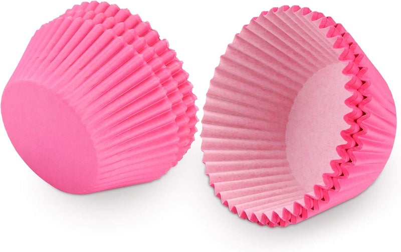 TRUSBER Pink Baking Cups, 100 pieces Paper Cupcake Liners Wrappers Nonstick Muffin Molds Baking Cup Holders for Wedding, Birthday, Baby Shower or Holiday Party (Pink) - Image 4
