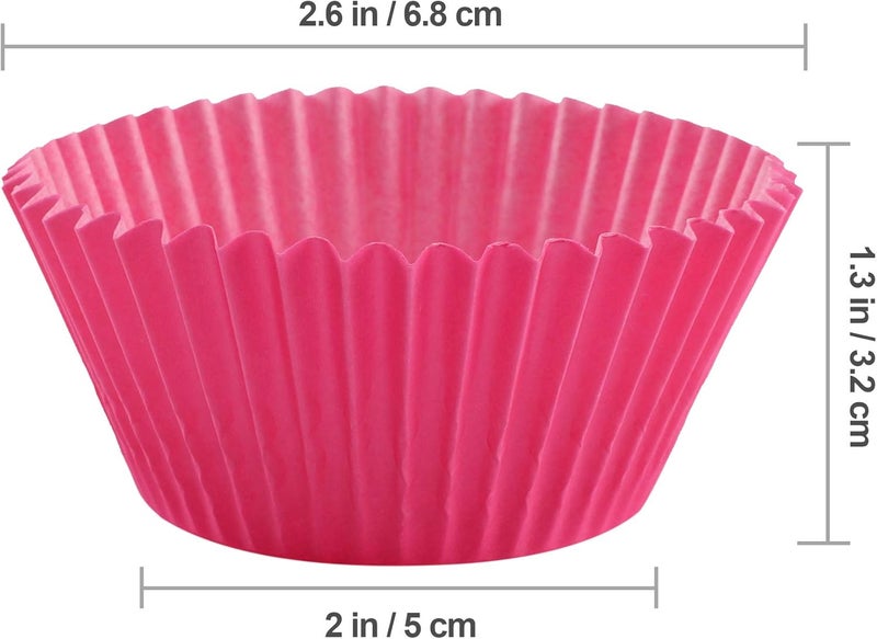 TRUSBER Pink Baking Cups, 100 pieces Paper Cupcake Liners Wrappers Nonstick Muffin Molds Baking Cup Holders for Wedding, Birthday, Baby Shower or Holiday Party (Pink) - Image 2