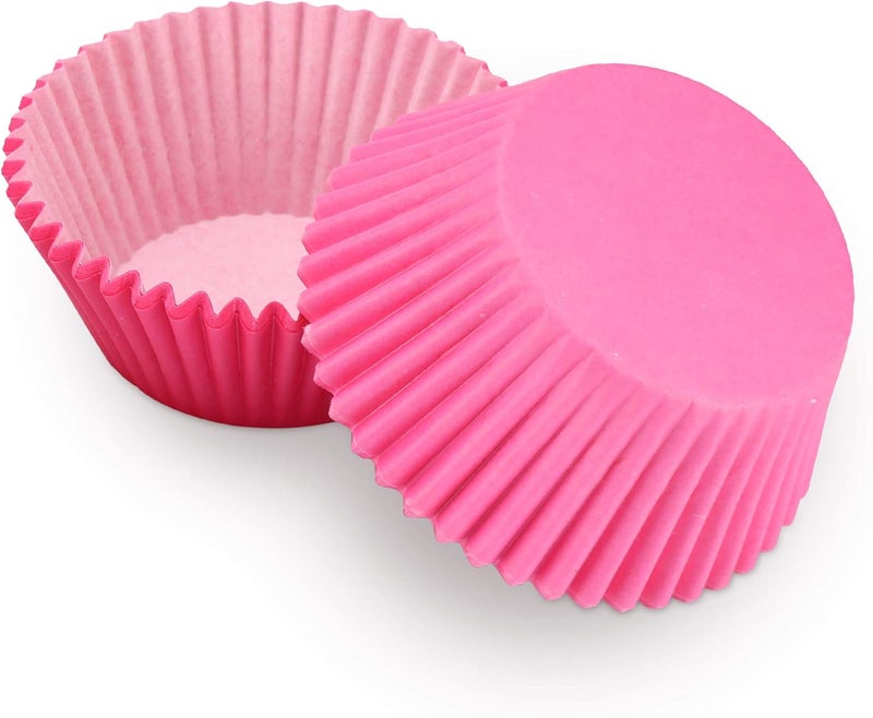 TRUSBER Pink Baking Cups, 100 pieces Paper Cupcake Liners Wrappers Nonstick Muffin Molds Baking Cup Holders for Wedding, Birthday, Baby Shower or Holiday Party (Pink) - Image 3