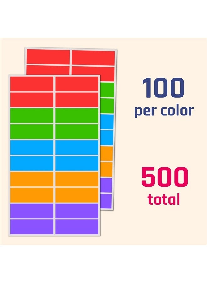TownStix 500 Pack, 3" x 1" - Colored Labels Stickers, 5 Colors - Image 5