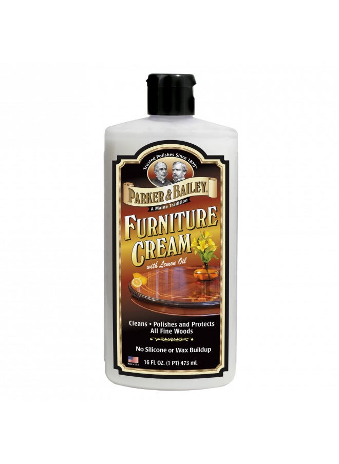 Parker & Bailey PARKER & BAILEY FURNITURE CREAM - Multisurface Wood Cleaner And Polish Furniture Quick Shine Restorer Protector Kitchen Cabinets Surface Cleaner House Cleaning Supplies Home Improvement, 16oz  - Image 1