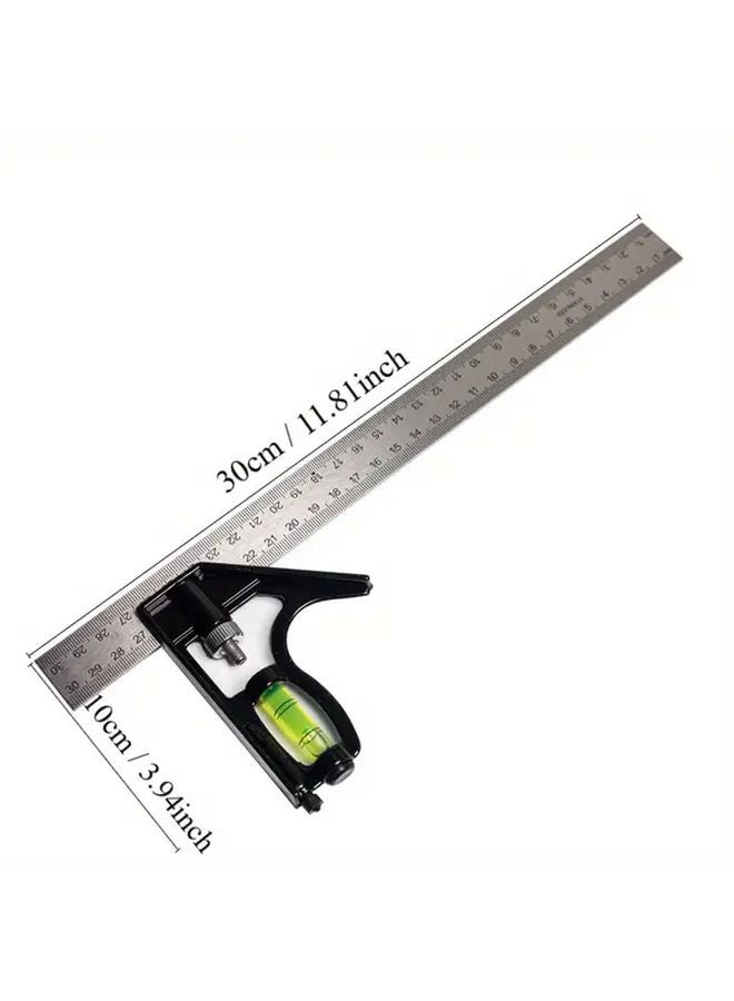 1pc Stainless Steel Horizontal Movable Angle Ruler 300MM Adjustable Measurement Tool - Image 5