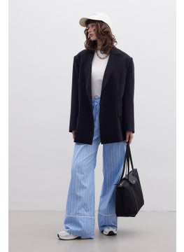 Manuka Striped Casual Trousers Blue  - Image 3