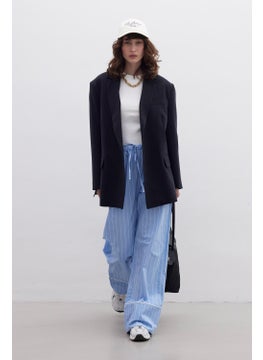 Manuka Striped Casual Trousers Blue  - Image 4