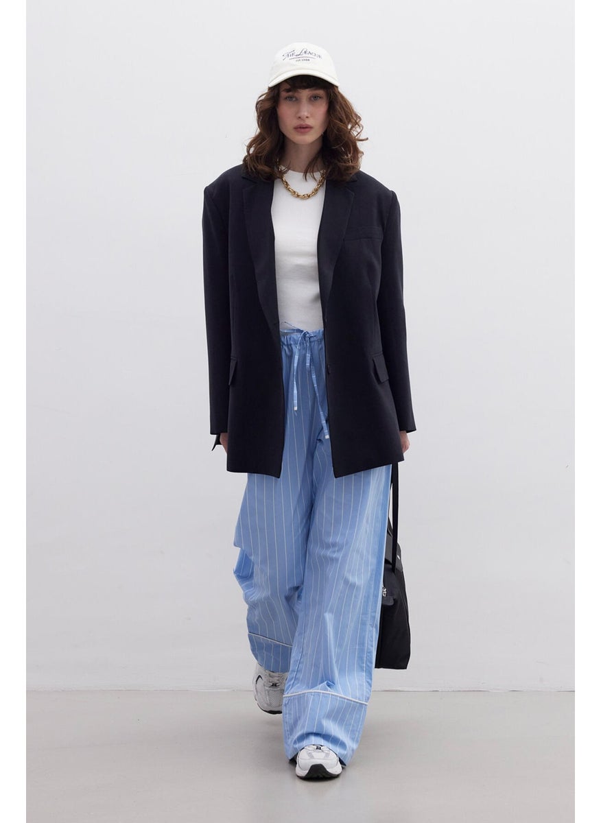 Manuka - Striped Casual Trousers Blue - Image 1