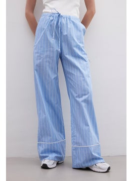 Manuka Striped Casual Trousers Blue  - Image 5