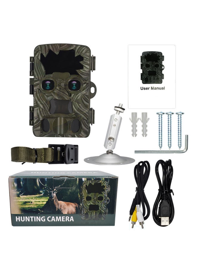 Generic 4K Dual Lens Infrared Camera 32MP HD Night Vision Induction Monitoring Animal Wild Outdoor Camera-Color:Fan Color  - Image 1