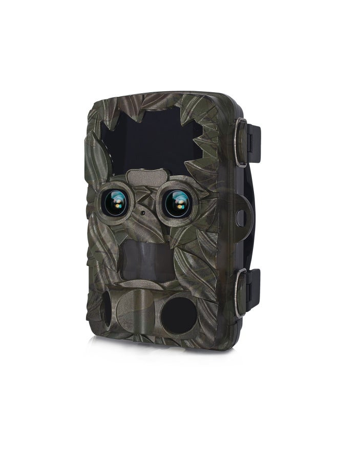 Generic 4K Dual Lens Infrared Camera 32MP HD Night Vision Induction Monitoring Animal Wild Outdoor Camera-Color:Fan Color  - Image 4
