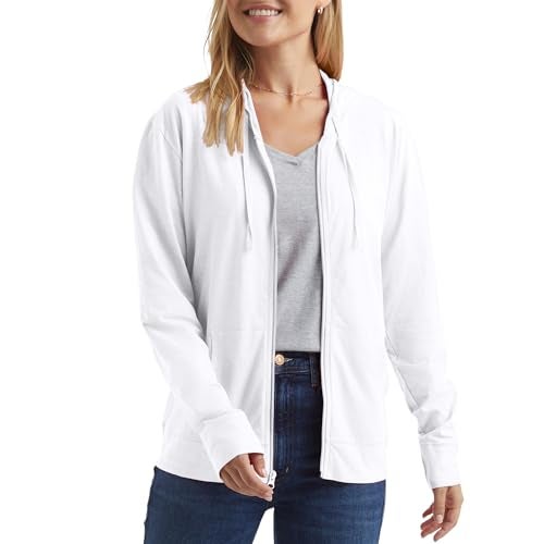 Hanes womens Slub Jersey fashion hoodies, White, Small US - Image 1