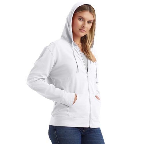 Hanes womens Slub Jersey fashion hoodies, White, Small US - Image 4