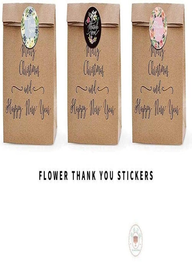 Premify Thank You Stickers, 500Pcs Thank You Labels for Gift Wrapping, Baking Packaging, Envelope Seals, Small Business, Birthday, Wedding, Party Gift Wrap Bag, Round Label For Gift Shop (Flowers Design) - Image 4