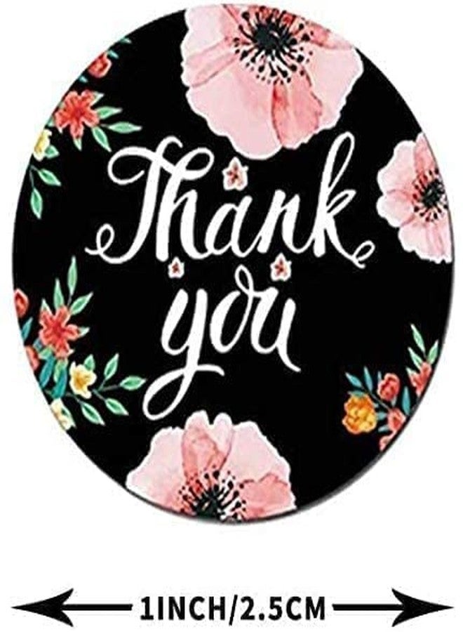 Premify Thank You Stickers, 500Pcs Thank You Labels for Gift Wrapping, Baking Packaging, Envelope Seals, Small Business, Birthday, Wedding, Party Gift Wrap Bag, Round Label For Gift Shop (Flowers Design) - Image 2