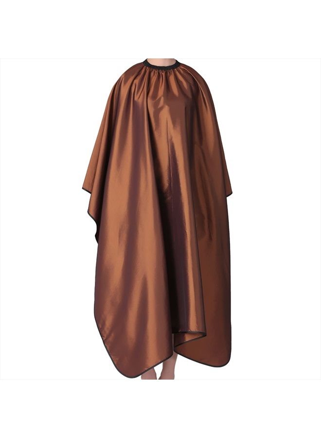 Iusmnur Barber Cape, Iusmnur Professional Hair Salon Cape with Adjustable Metal Clip, Shampoo Hair Cutting Cape for Barbers and Stylists - 55 x 63 inches (Brown) - Image 1