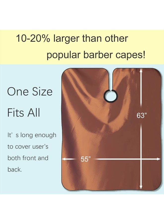 Iusmnur Barber Cape, Iusmnur Professional Hair Salon Cape with Adjustable Metal Clip, Shampoo Hair Cutting Cape for Barbers and Stylists - 55 x 63 inches (Brown) - Image 5