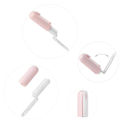 MINGRACE Mini Lint Roller Travel Size Cute Folding Lint Remover for Pet Hair Small Sticky Roller with Cover for Purse On The Go Lint Roller (Pink) - Image 2