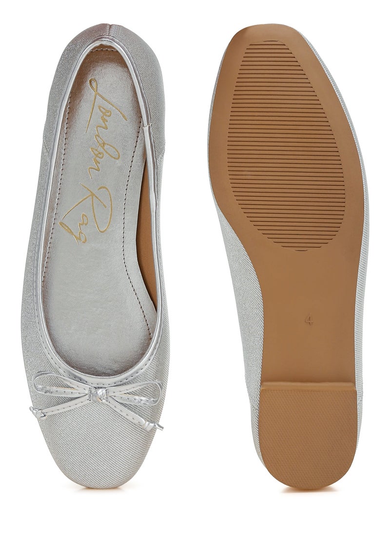 London Rag Metallic Ballet Flats in Silver  - Image 4