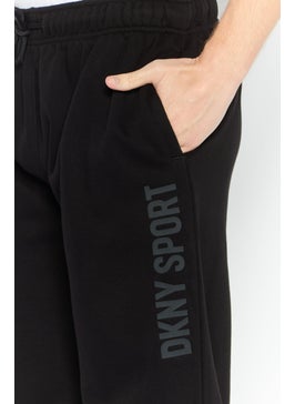 DKNY Sport Men Oversized Fit Brand Logo Outdoor Jogger Pants, Black  - Image 3