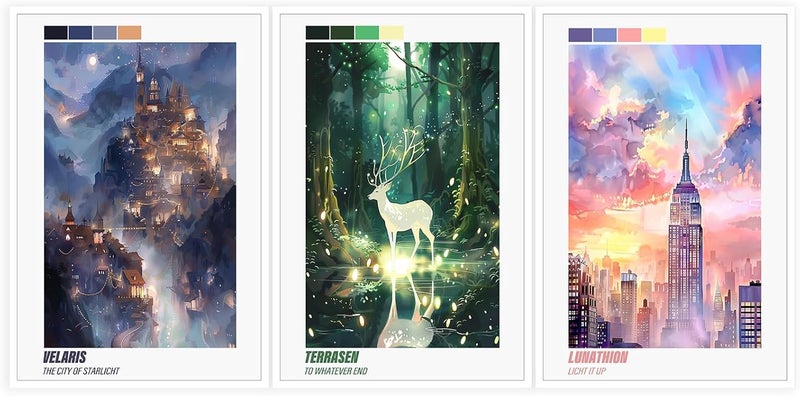 DFAIUY Set of 3 Sarah J. Maas Vintage Canvas Wall Art - Image 1