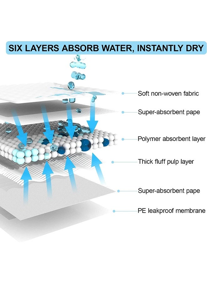 DUNISO وسادات تدريب الحيوانات الأليفة، وسادات بول قابلة للتخلص، وسادات بول فائقة الامتصاص للكلاب، مقاومة للتسرب، سريعة الجفاف، مناسبة لجميع الحيوانات الأليفة للاستخدام، 100 قطعة، 33*45 سم (S) - Image 4