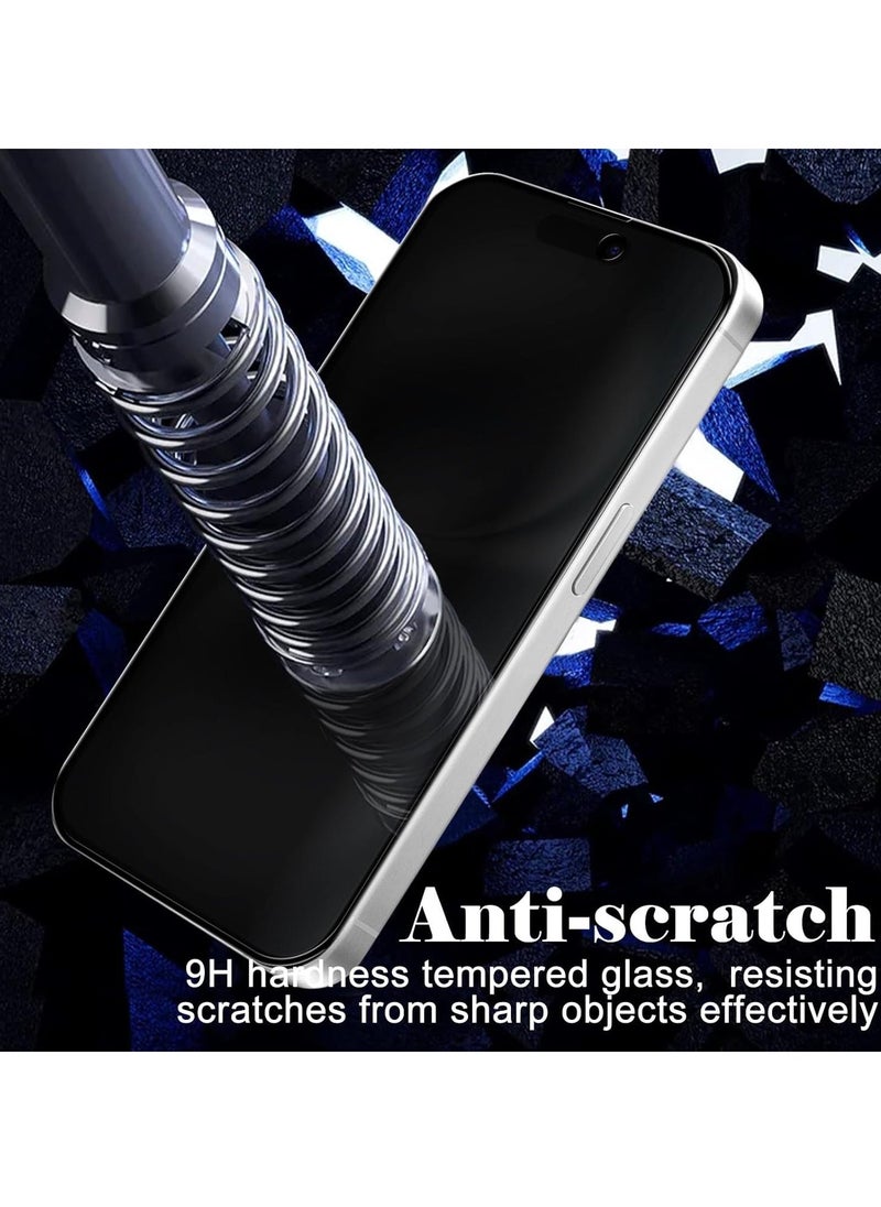 vesus 2-Pack Privacy Screen Protector for iPhone 16 / iPhone 15 / iPhone 15 Pro 6.1" â€“ Tempered Glass [Anti-Spy] [9H Hardness] [Anti-Scratch] [Bubble-Free Installation] - Image 5