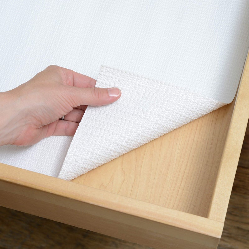 Con-Tact Brand Grip Prints Shelf Liner, Durable and Non-Adhesive Liners, Non-Slip Drawer and Cabinet Liner, 12" x 5', White, Pack of 1 Roll - Image 4