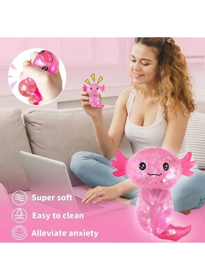 Western Mountains Axolotls Squishies Fidget Stress Ball,Cute Squishies Axolotls Toy,Easter Basket Stuffers, Stress Ball Squeeze Toys for Stress Relief (Pink) - Image 5